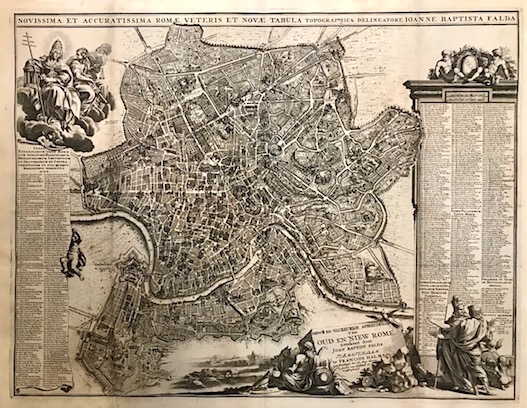 Falda Giovanni Battista (1643-1678)  Novissima et accuratissima Romae veteris et novae tabula topographica delineatore Ioanne Baptista Falda 1704 Amsterdam